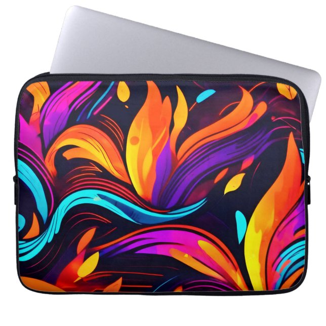 Neonbranddesign med brandikoner laptop fodral (Framsidan)