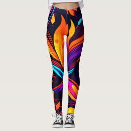Neonbranddesign med brandikoner leggings
