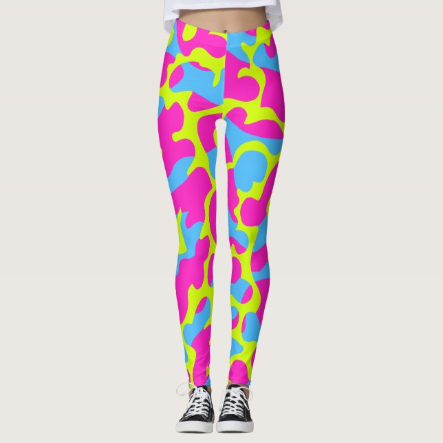 NeonCamo damasker Leggings (Framsida)