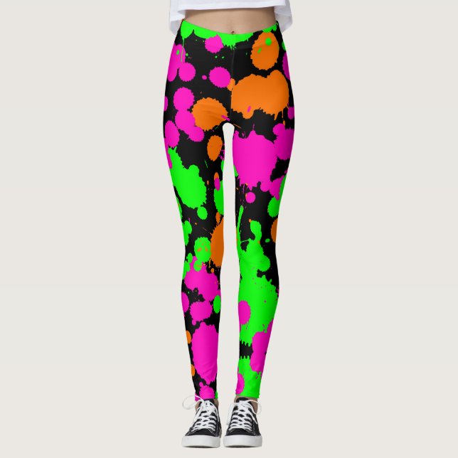 Neoncore Paint Splatter Leggings (Framsida)