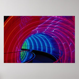 Neondesign, stort festtältbelysning poster