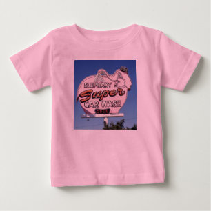 Neonelefantbilen tvättar undertecknar t-shirt