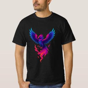 Neonfågel Fenix Återfödelse – Levande Myttisk Elds T Shirt