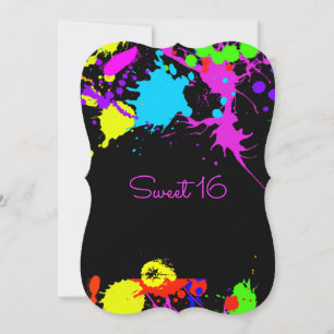 Neonfärg, Sweet sixteen, Bat mitzvah inbjudan