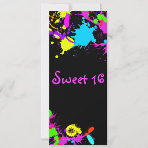 Neonfärg, Sweet Sixteen, Bat Mitzvah, Inbjudan
