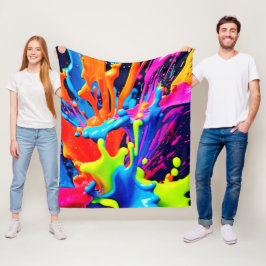 Neonfärg Vätska Explosion Fleecefilt