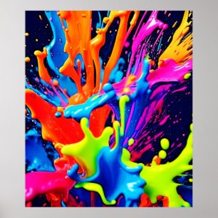 Neonfärg Vätska Explosion Poster