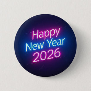 Neonfärgad 2026-årsmärke knapp