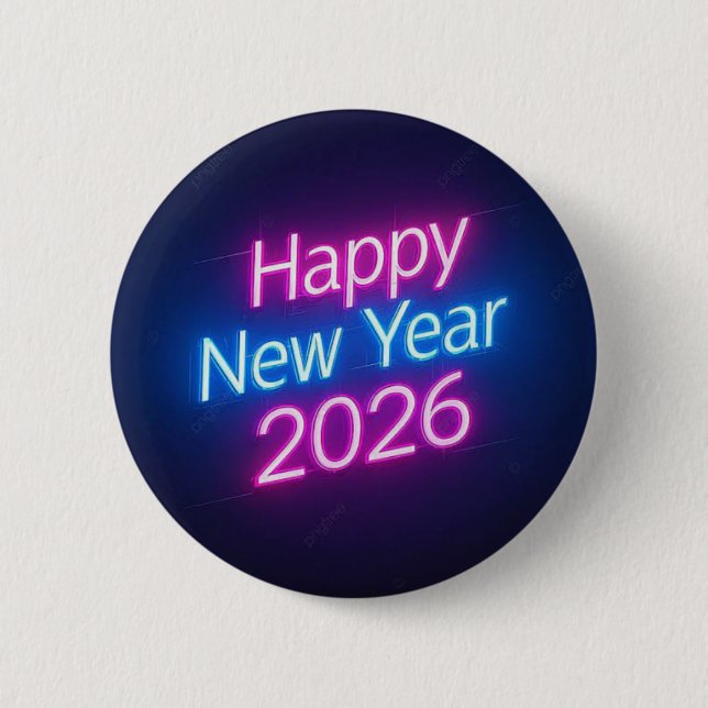 Neonfärgad 2026-årsmärke knapp (Framsida)
