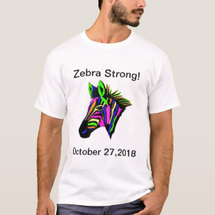 Neonfärgad zebra ränder anpassade-skjorta t shirt