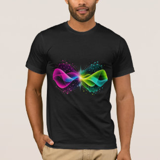 Neonfärgade abstrakta nätverksvågor t shirt