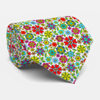 Neonfärger på svart retro blomster sömlöst mönster