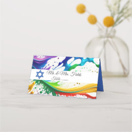 Neonfärgssprut, Bat Mitzvah Davidsstjärna Placeringskort