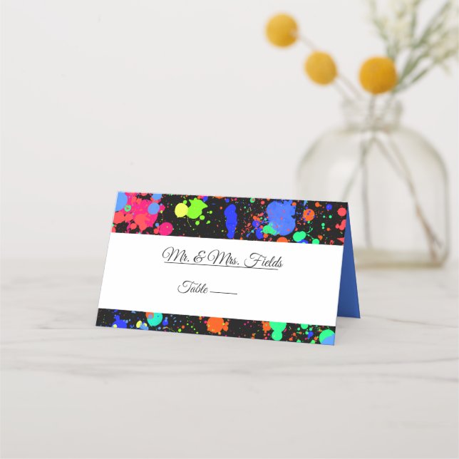 Neonfärgssprut, Bat Mitzvah Davidsstjärna Placeringskort (Framsida)