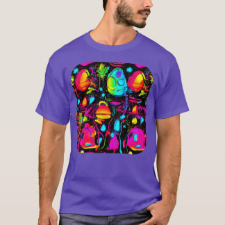 Neonfest Oldschool Färg Glöde UV-familj T Shirt
