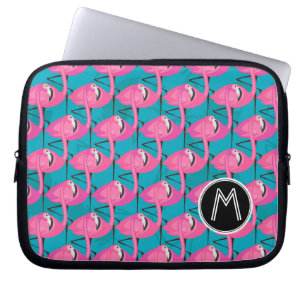 NeonFlamingos tillfogar ditt initialt Laptop Sleeve