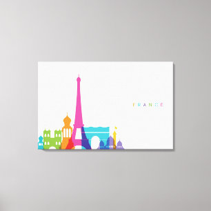 Neonfrankrikehorisont Canvastryck