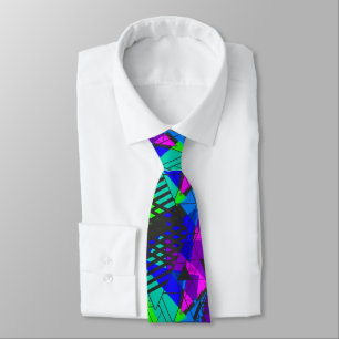 Neonfri abstrakt, ljusstark, geometrisk . slips