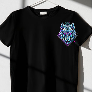 Neongeometrisk varg t shirt