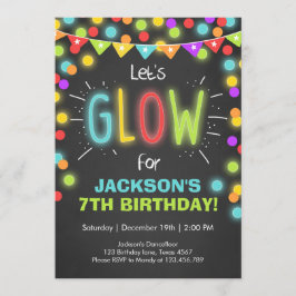 Neonglöd i Mörkens födelsedag Inbjudningar