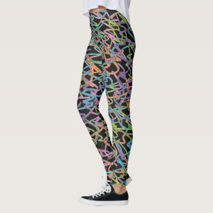 Neongrafittidamasker Leggings