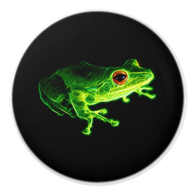 Neongrön elektrisk trädgrod - Lysande djur Des Knopp (Framsidan)