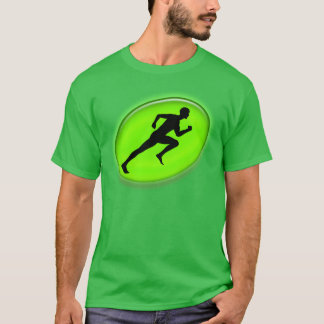 Neongrön man som springer Personlig tränare Sportp T Shirt