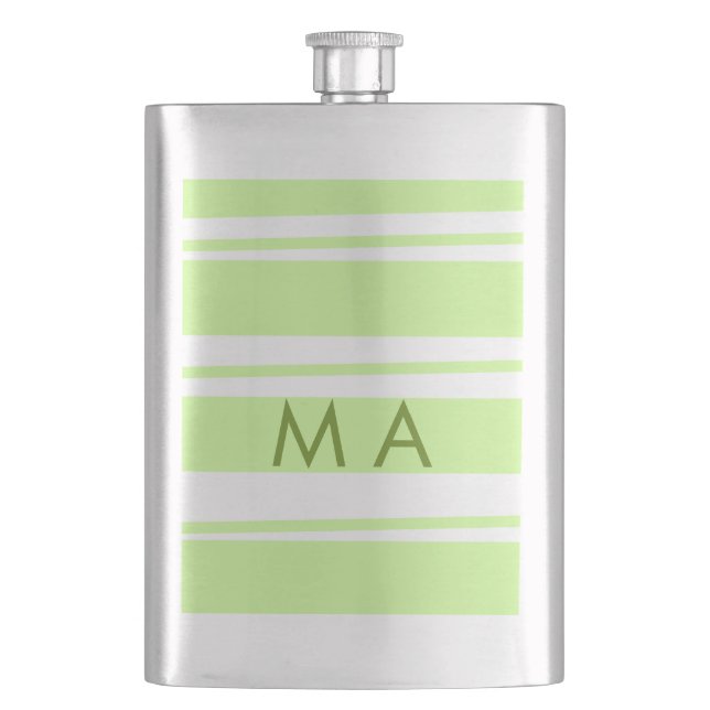 Neongrön  randig grekisk mönsterbokstav monogram  fickplunta (Framsidan)