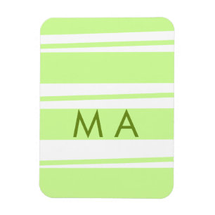 Neongrön randig grekisk mönsterbokstav monogram magnet