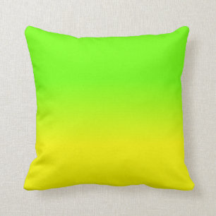 Neongrönt och neon gula Ombré skuggar färg bleknar Kudde