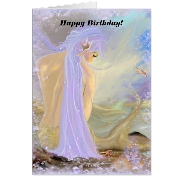 Neonhårig Sjöjungfru 2 Hälsningskort (Framsidan)