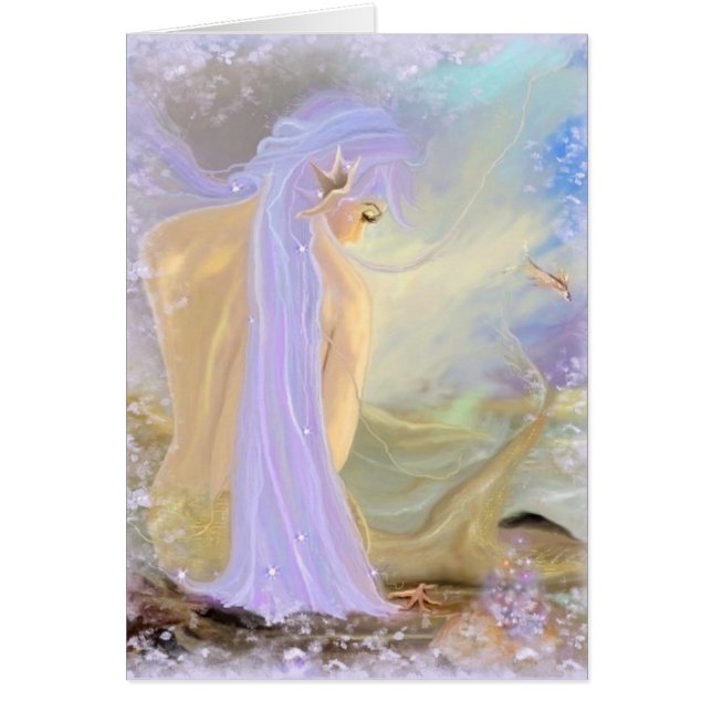 Neonhårig Sjöjungfru Hälsningskort (Framsidan)