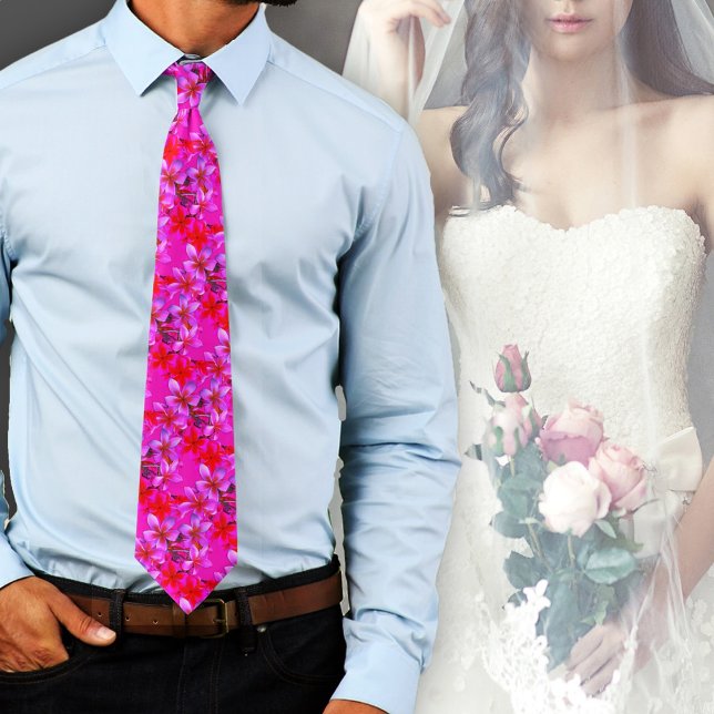 Neonhawaiianska blommor Plumeria Frangipani Djärv Slips (Skapare uppladdad)