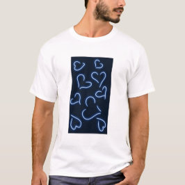 Neonhjärtan Blå T Shirt