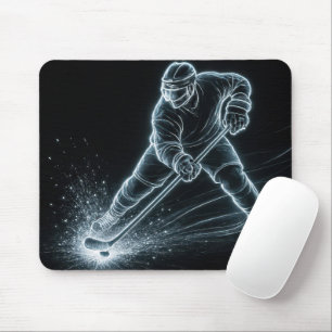 Neonhockeyspelare på is musmatta