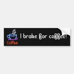 Neonkaffe undertecknar bildekalet bildekal