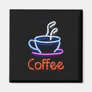 Neonkaffe undertecknar magnet