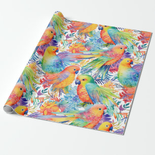Neonl budgies mönster presentpapper