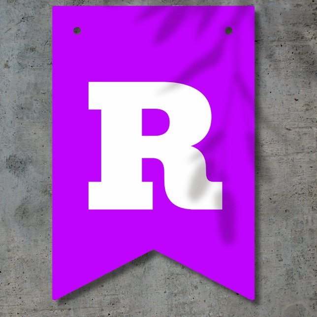 Neonlila och vit färg | Anpassa  Vimplar (Skapare uppladdad)