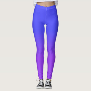 Neonlilor och ljusa neonblått Ombré skuggar fär Leggings