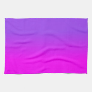 Neonlilor och shock rosa Ombre skuggar färg Kökshandduk