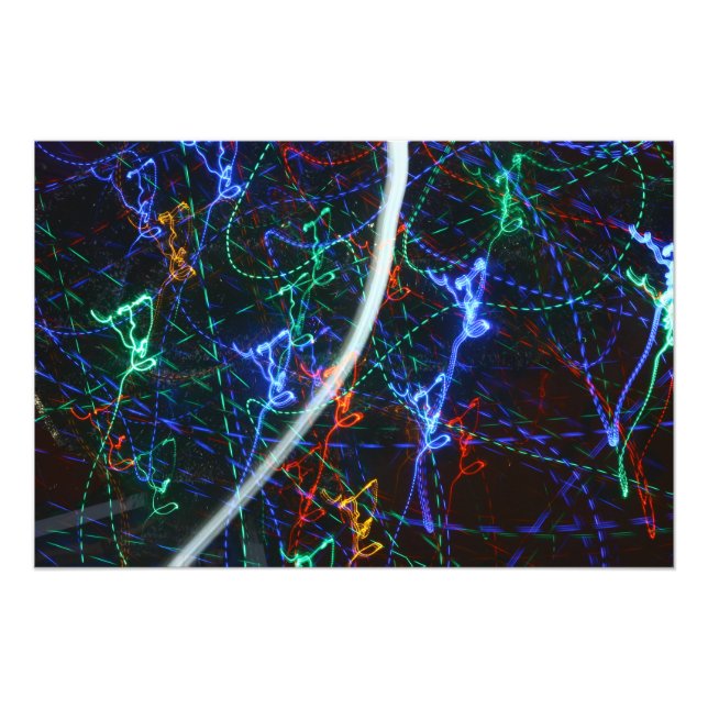 Neonljusspår Abstrakt Fotografi. Cyberpunk  Fototryck (Framsidan)