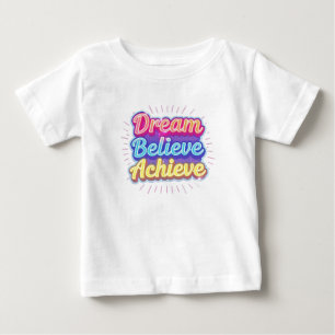 Neonmotivationscitat 'Dröm tro uppnå' T Shirt