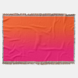 Neonorangen och neon rosa Ombre skuggar färg Filt
