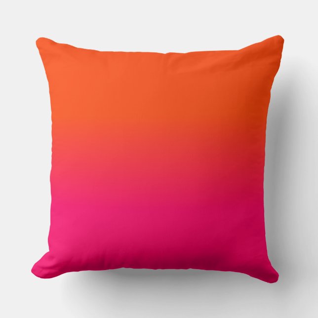 Neonorangen och neon rosa Ombre skuggar färg Kudde (Framsida)