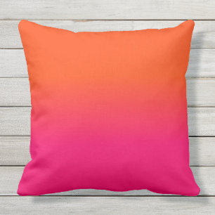 Neonorangen och neon rosa Ombre skuggar färg Kudde