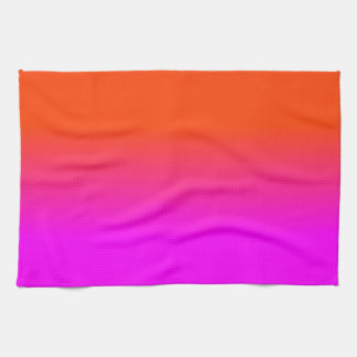Neonorangen och shock rosa Ombre skuggar färg Kökshandduk