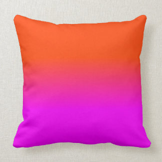 Neonorangen och shock rosa Ombre skuggar färg Kudde