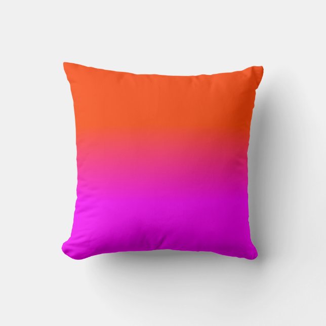 Neonorangen och shock rosa Ombre skuggar färg Kudde (Framsida)