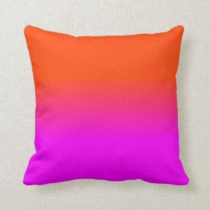 Neonorangen och shock rosa Ombre skuggar färg Kudde